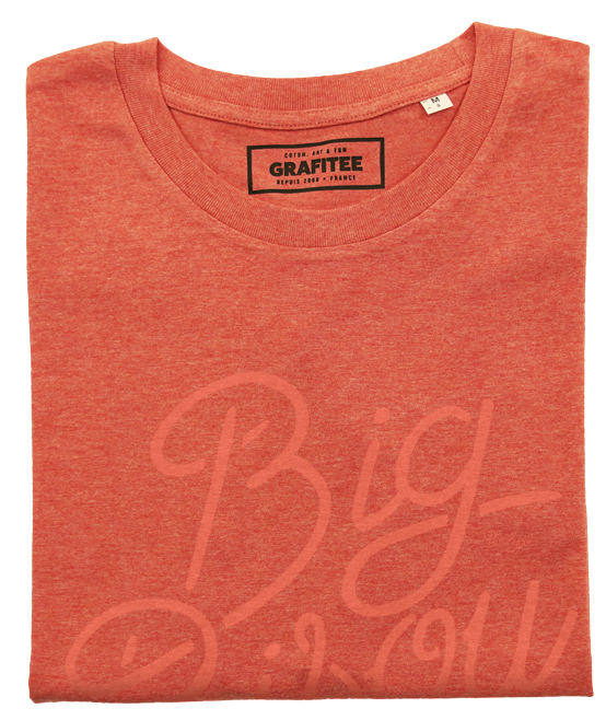 T-shirt Big Bisou rouge chiné plié