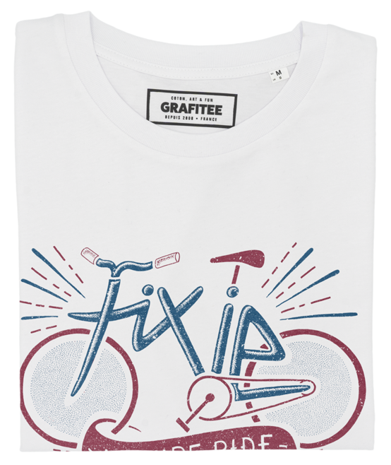 T-shirt Fixie blanc plié