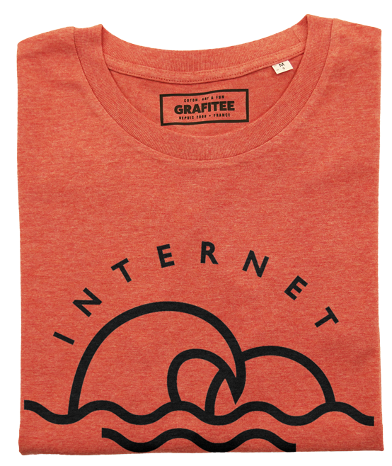 T-shirt Internet Surf Club rouge chiné plié
