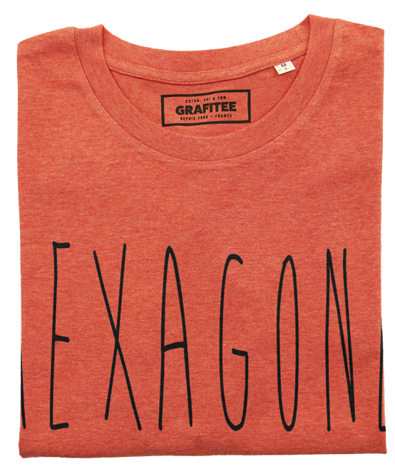 T-shirt Hexagone rouge chiné plié